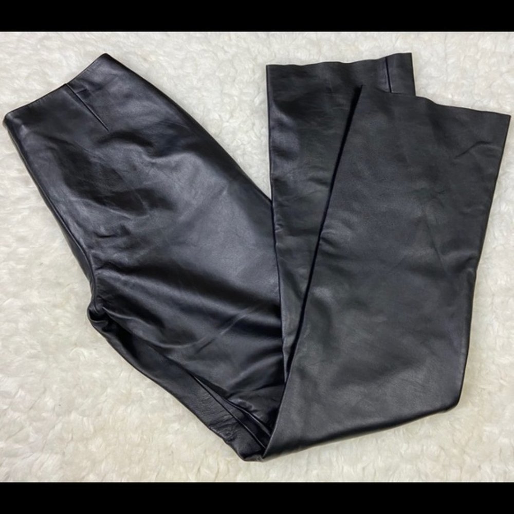 DKNY Black 100% Leather Pants Size 8